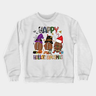 Happy HalloThanksMas Football Crewneck Sweatshirt